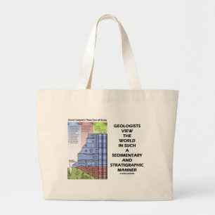 Geologists View World Sedimentary Stratigraphic Large Tote Bag