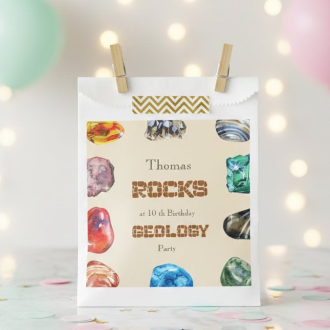 Geology birthday party rocks gemstone favour bag (Creator Uploaded)