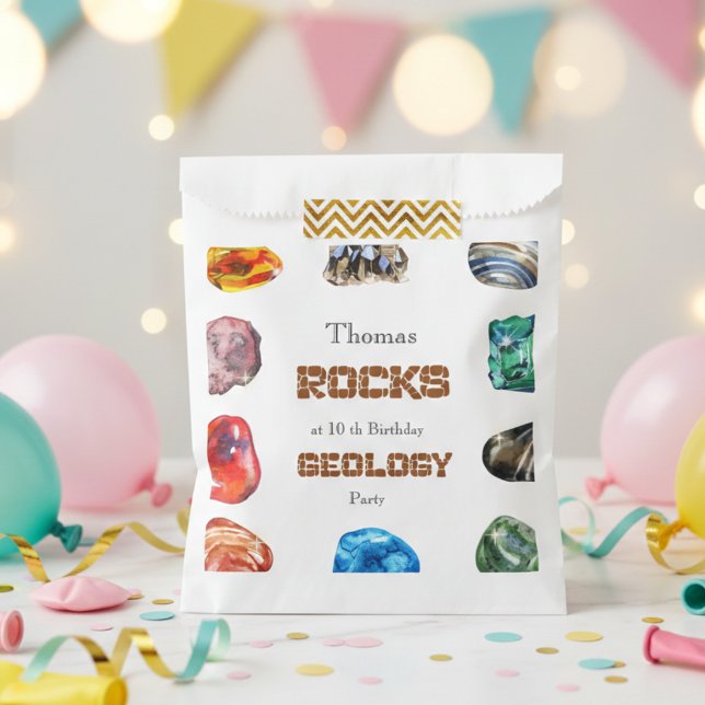 Geology birthday party rocks gemstone favour bag (Creator Uploaded)