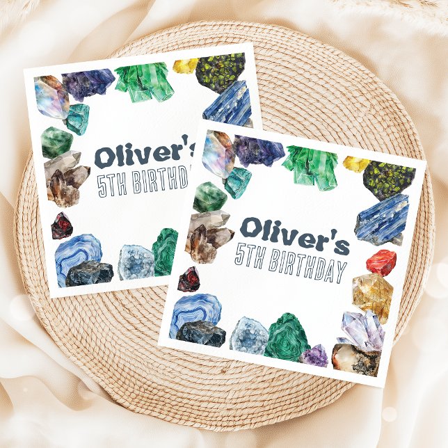 Geology Birthday Rocks Dig Party Napkins (Creator Uploaded)