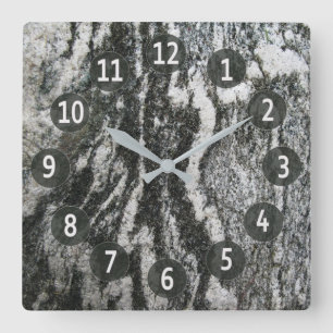 Geology Decorative Feline Rock Texture Square Wall Clock