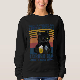 Geology Geologist Rocks Drink Beer Cat Idea Sweatshirt