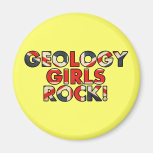 Geology Girls Rock!  (UK Flag) Magnet