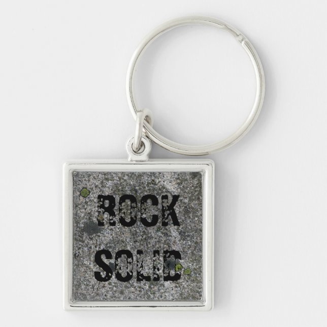 Geology Granite Rock Solid Custom Text Key Ring (Front)