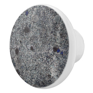 Geology Grey Granite Blue Details Ceramic Knob