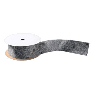 Geology Grey Granite Rock with Blue Details Satin Ribbon