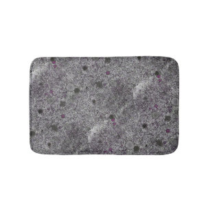 Geology Grey Granite Rock with Pink Details Bath Mat