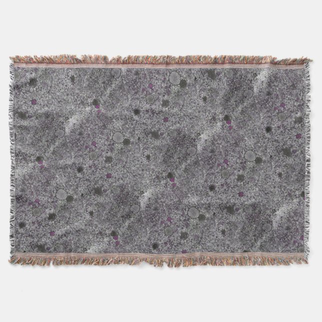 Geology Grey Granite Rock with Pink Details Throw Blanket (Front)