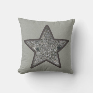 Geology Grey Rock Star on Custom Colour Cushion