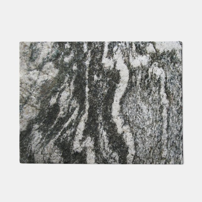 Geology Grey Rock with Cat Pattern Doormat (Front)