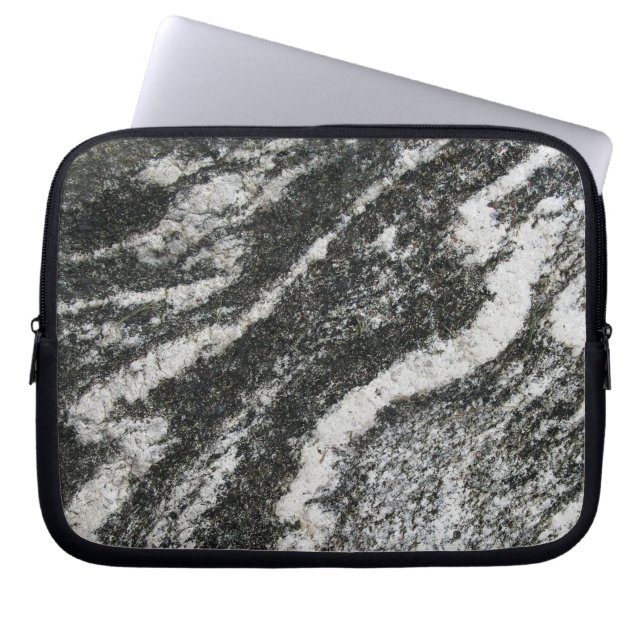 Geology Grey Rock with Diagonal Cat Pattern Laptop Sleeve (Front)