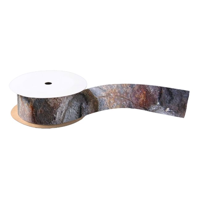 Geology Grungy Rock Structure Satin Ribbon (Spool)