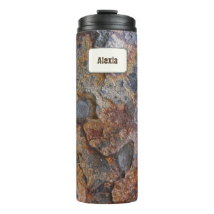 Geology Grungy Rock Texture Custom Name Thermal Tumbler