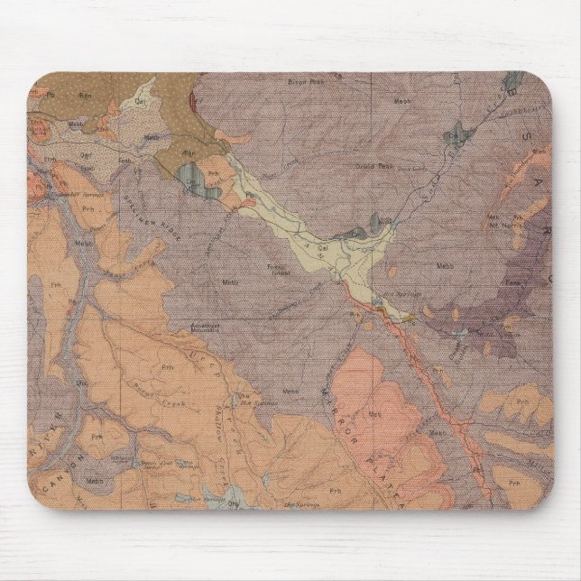 Geology Map, Yellowstone National Part, Wyoming Mouse Pad (Front)