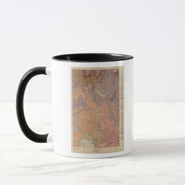 Geology Map, Yellowstone National Part, Wyoming Mug (Left)