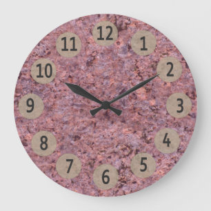 Geology Nature Photo Pink Rock Texture Large Clock