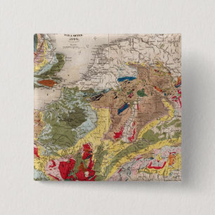 Geology of Europe 15 Cm Square Badge