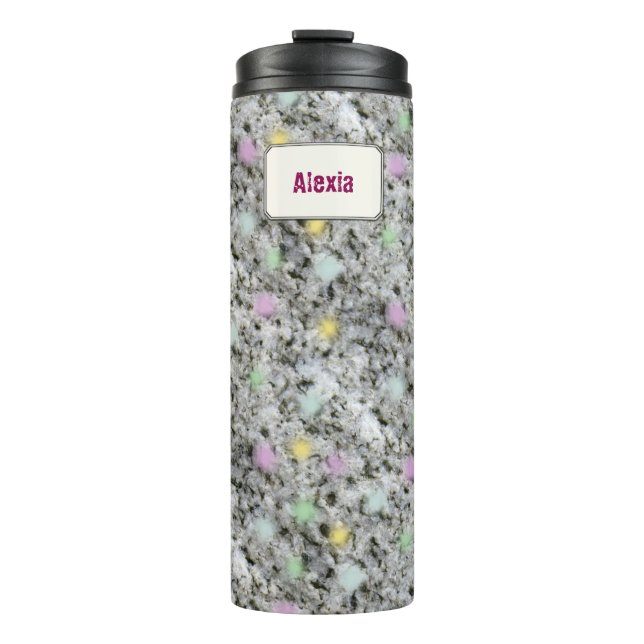 Geology Pastel Rock Texture Custom Name Thermal Tumbler (Front)