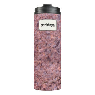 Geology Pink Rock Texture Custom Name Thermal Tumbler
