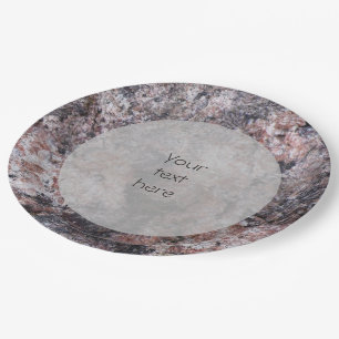 Geology Pinkish Rock Texture any Text Paper Plate