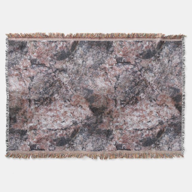 Geology Pinkish Rock Texture Throw Blanket (Front)