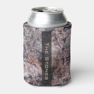 Geology Pinkish Rock Texture with Name Can Cooler