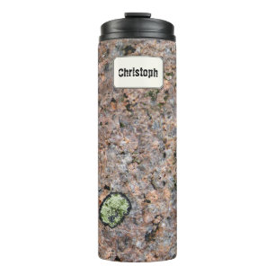Geology Rock Texture Green Moss Custom Name Thermal Tumbler