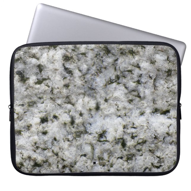 Geology Rock Texture White Granite custom Name Laptop Sleeve (Front)