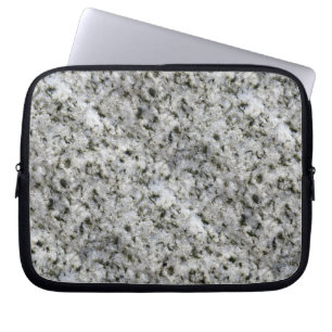 Geology Rock Texture White Granite custom Name Laptop Sleeve
