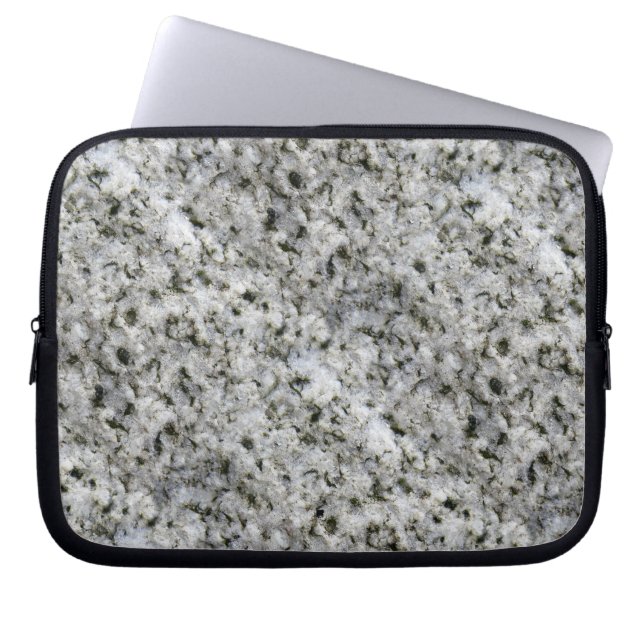 Geology Rock Texture White Granite custom Name Laptop Sleeve (Front)