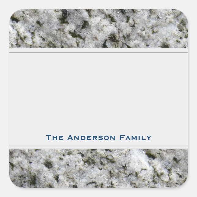 Geology Rock White Granite with any Text Label (Front)