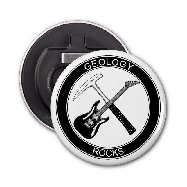 Geology Rocks Button Bottle Opener (Front)