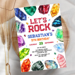 Geology Rocks Crystal Gemstone Birthday Invitation