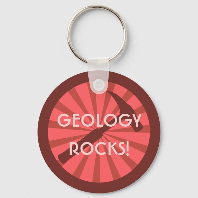 Geology Rocks! Hammer Badge Key Ring (Front)