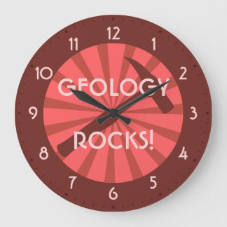 Geology Rocks! Hammer Badge Large Clock