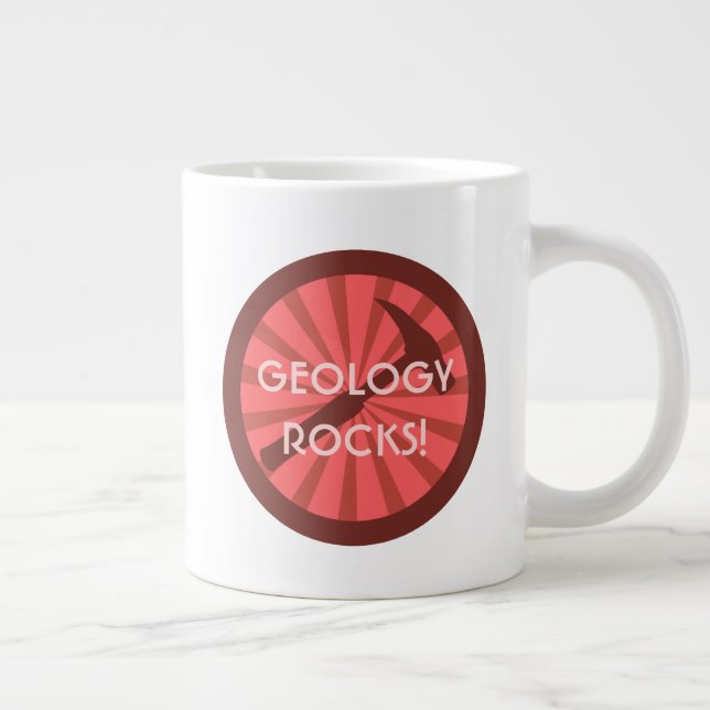 Geology Rocks! Hammer Badge Large Coffee Mug (Right)