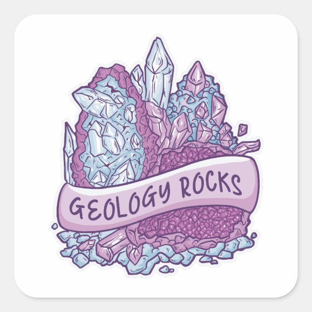 Geology rocks invitation square sticker (Front)