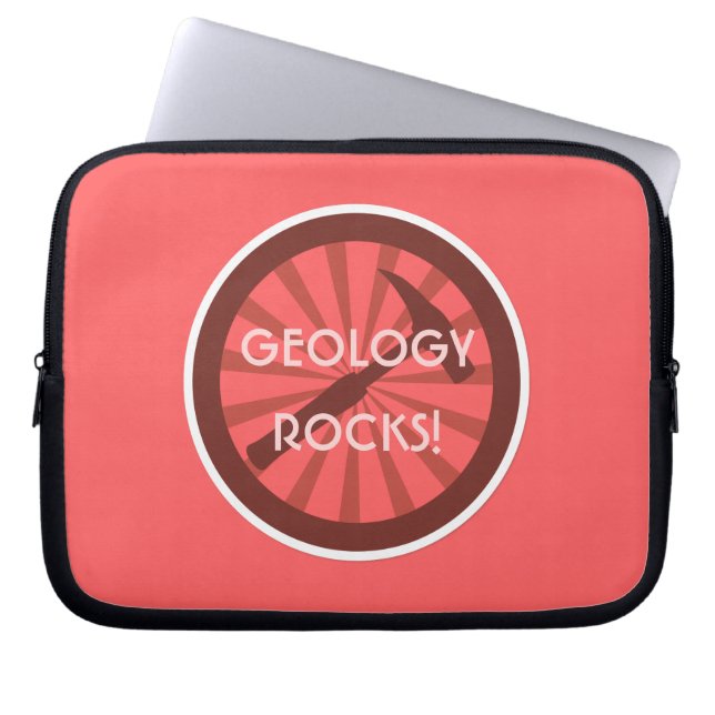 Geology Rocks! Rock Hammer Logo Laptop Sleeve (Front)