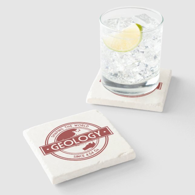 Geology- Shaping the World Logo (Asia/Australia) Stone Coaster (Side)