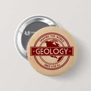 Geology- Shaping the World Logo (North America) 6 Cm Round Badge