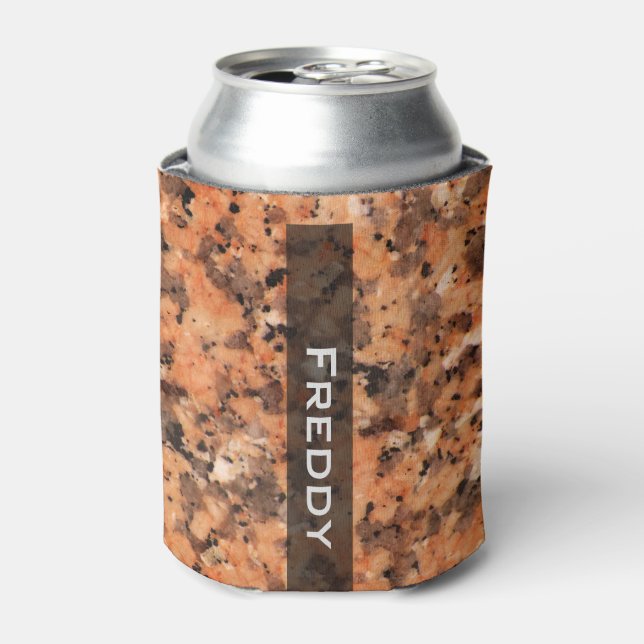 Geology Spotted Rock Texture with Name Can Cooler (Can Front)