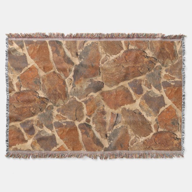 Geology Stone Wall Structure Photo Warm Golden Throw Blanket (Front)