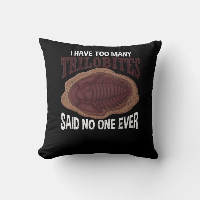 Geology Trilobites Fossil Collector Geologist Cushion (Front)