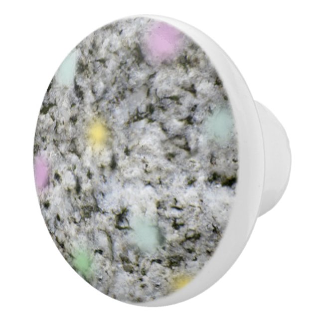 Geology White Rock Texture Pastel Dots Alt1 Ceramic Knob (Right)