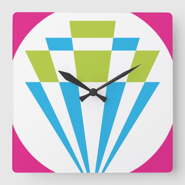 GEOMESKY DIAMOND BY MASANSER PIXELAT SQUARE WALL CLOCK (Front)