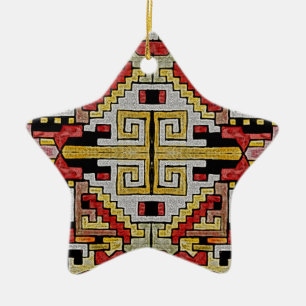 Geomethric Tribal/Ethnic Pattern Ceramic Tree Decoration