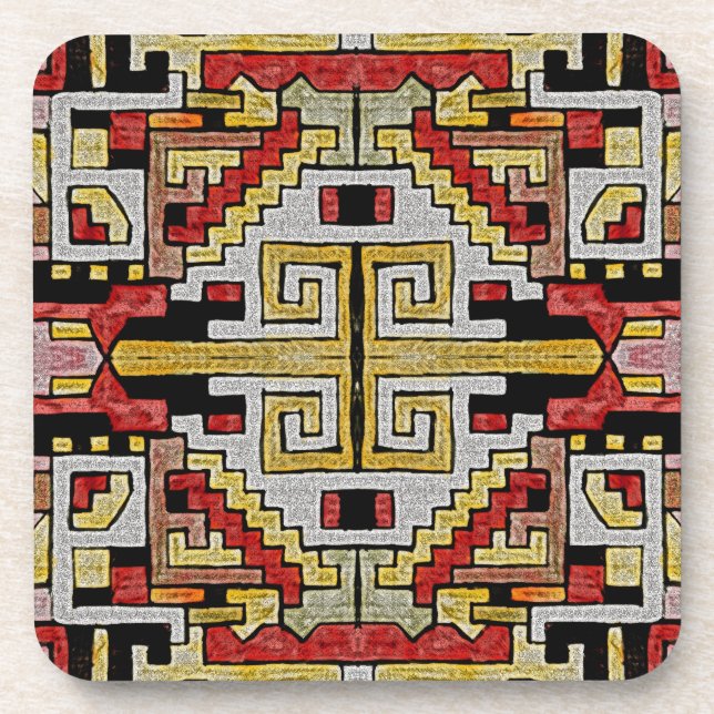 Geomethric Tribal/Ethnic Pattern Coaster (Front)