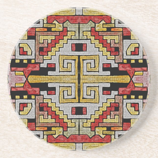 Geomethric Tribal/Ethnic Pattern Coaster (Front)