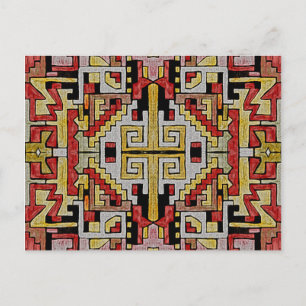 Geomethric Tribal/Ethnic Pattern Postcard