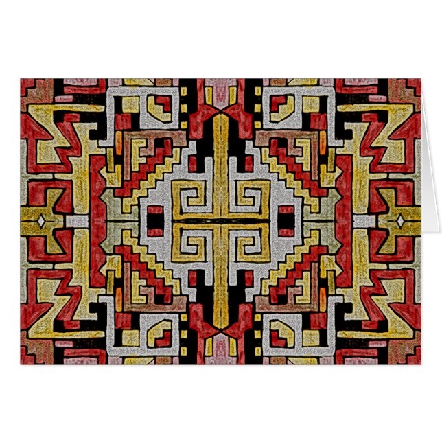 Geomethric Tribal/Ethnic Pattern red & yellow (Front Horizontal)